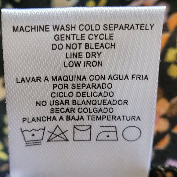 Ninety Brown Paisley Pleated Blouse with Bell Sleeve Size M - Boho Flowy - Picture 9 of 10